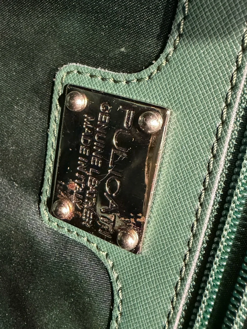 Pulicati Dark Green Saffiano Dome Satchel
